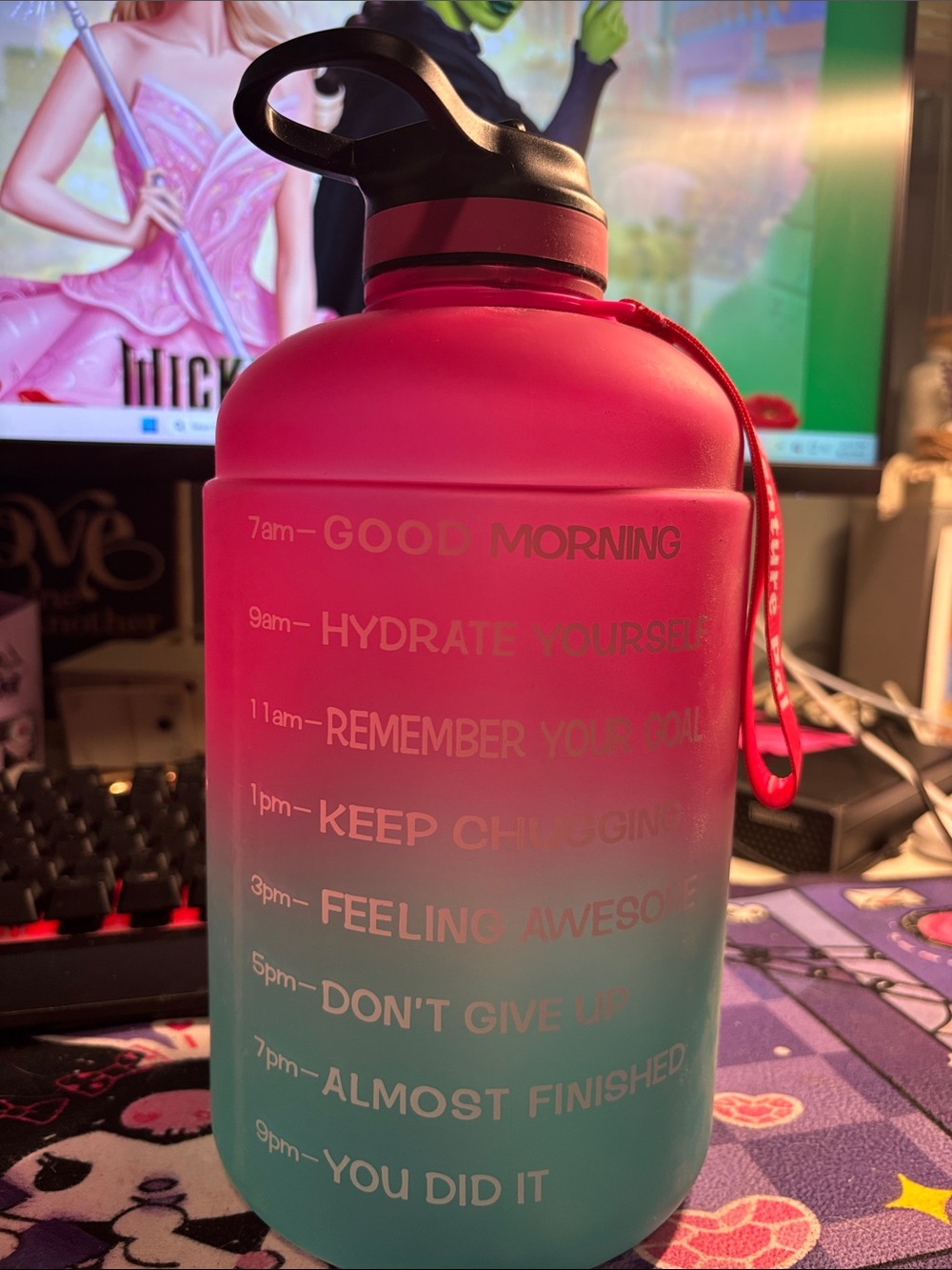 NWT 73 oz Motivational Hydro Jug Blue & Pink